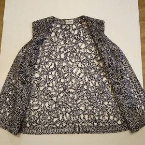 CHICO'S silk open cut out black and white vest, S